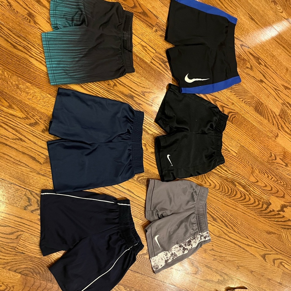 3 Nike Kids Shorts Collection - Black, Blue, Gray and 3 other brand shorts 4t